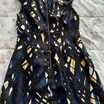 Tahari Arthur S. Levine Geometric Black Structured Exposed Zipper Back Knee Length Dress, size 6 Photo 10