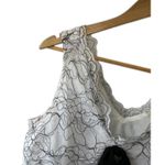 Ann Taylor LOFT White & Black Floral Lace Bow Double V Cami Tank Top Sz Small Photo 3