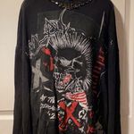 The Kooples Vintage Punk Graphic Sweatshirt Oversize Hoodie Detach Neckl… Photo 2