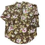 Whistles 100% Silk Brown Floral Long Sleeve Button Up Shirt Womens Size L Size L Photo 2