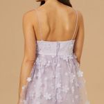 Altar'd State Aurora Purple 3D Floral Babydoll Mini Dress Embellished Lavender Photo 1