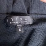 Trixxi Romper Women's Small Black Lined Gauze Deep V Plunge Buttons Sexy Outfit Photo 5