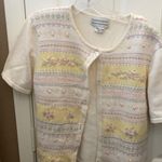 Leslie Fay FINAL MARKDOWN Haberdashery button front short sleeved cardigan medium Photo 0