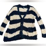 Free People  Marshmallow Cardigan Sweater Oversized Chunky Knit Taupe/Black Sz S Photo 4