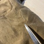 Republic Denim Womens L 100% Silk Blouse LS Tan Brown Distressed Boho Festival Size L Photo 7