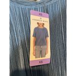 Andrew Marc  Women's Plisse Top Textured Blouse Oversized Size XS Blue New Photo 2