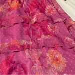 Destination 365 women's large Vibrant Pink Orange Floral Dress Swiss dot guest Photo 9