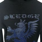 VINTAGE Y2K Sledge Women’s Half Zip Thermal Hoodie Glitter Dragon Black/Blue M Black Size M Photo 8