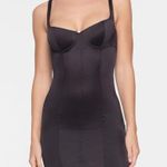 SKIMS  Stretch Satin Corset Bodycon Slip Dress, grey Armor Photo 0