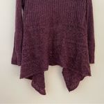 Covington | Petite Burgundy Waterfall Front Cardigan | LP Photo 4