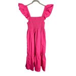 Anthropologie  o.p.t Tuscany Dress Size Medium Magenta Cotton Midi Photo 2