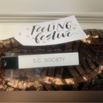 Southern Couture NWT SC Society Bronze Crewneck Top Keyhole Back Sz L MSRP: $80 Photo 5