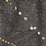 So Nice Rhinestone Stud Embellished LS Vneck Black Sweater Dress Tunic Small Gold Photo 5