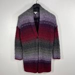 J. Jill Gradient Cable Knit Cardigan S Womens Purple Red Gray Ombre Long Photo 1
