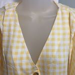 Elodie  Yellow Gingham Print Blouse Photo 2
