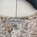 White Birch  blouse cheetah‎ animal print floral size L Photo 2