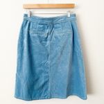 Anthropologie BY | Sky Blue Corduroy Button Front Skirt A-line Pockets | Size 6 Photo 4