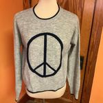 Natural Life  Peace Sign Sweater Gray Knit Pullover Sweater Photo 3