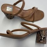 Dolce Vita Heels Womens 9.5 Brown Tan Myla Snakeskin Slip On Sandals Photo 0