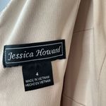 Jessica Howard  Lace Chiffon Midi Dress Beige Neutral Photo 10