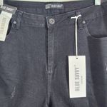 Blue Savvy  Black Distressed Jean Shorts NWT Size 22 Mid-Rise Black Denim Shorts Photo 1