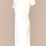 Vince  White Wrap Dress Flutter Sleeve V-Neck Ruffle Cape Midi Designer XS NWOT Photo 6