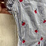 Draper James Cherry Girl Orchard Shirt Dress Women 4 Blue White Cotton Pockets Photo 5