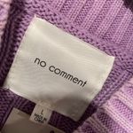 No Comment NWT  Size L Purple Lilac Cotton Cable Knit Mock Neck Cropped Sweater Photo 9