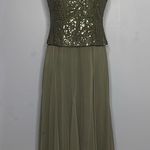 Atelier Danielle Gray Embellished Midi Dress Size 8 Photo 6