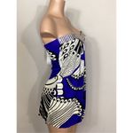 New. SKY blue diamond jeweled 100% silk mini dress. Normally $228 Photo 3