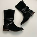 UGG Boots Deanna Suede Leather Burnished  Buckles Straps Sheepskin Footbed Black Photo 5