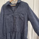easel  corduroy ruffle button down tunic dress Photo 2