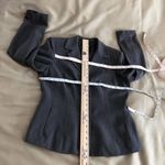 Rafaella Women's Gray Single Breasted Three Buttons Padded Shoulder Blazer 10 Photo 8