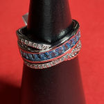 Bomb Party RBP6384 “Simplicity in the Details” Spinel on Rhodium Size 7 Ring NWT Blue Photo 0