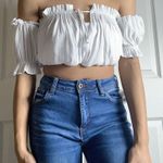 Forever 21 White Flowy Shirt Photo 2
