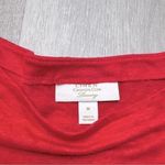 Charter Club  Luxury Women's NWT Holiday Red 100% Linen Short Sleeve Top M Photo 2