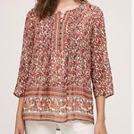 Meadow Rue (Anthropologie) Floral Blouse Red Size undefined Photo 0