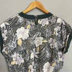 Vintage Floral Top Gray Tropical Ribbing Lightweight Short Sleeve Slouchy Flower Photo 10