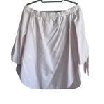 Club Monaco Women Top 4 Light Pink Off The Shoulder Short Tie Sleeve Cotton Photo 2