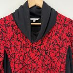 John Mark  Cowl Neck Trapeze Tunic Top S Black Red Button Detail Knit Long Sleeve Photo 1