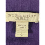 Burberry  Brit Short Sleeve Women Polo Shirt Logo Classic Preppy Purple Size L Photo 7