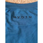 NVGTN Women's Turquoise Blue Short Sleeve Crop Top with Tie Back Size Medium Photo 3