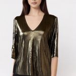 Michael Kors NWT MICHAEL  GOLD BLOUSE IN ANTIQUE BRAS Photo 1