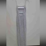 Oh Polly Prisha Silver Embellished Square Neck Evening Dress UK 6 US 2 NYE Photo 5