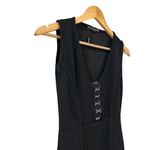 Pretty Little Thing  Dress Shape Black Crepe Eyelet Detail Midi Size 2 Women PLT Photo 5