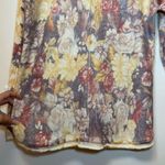 Free People  | Flower Bomb Scoop Neck Knit Sweater in Paste Cream/Lilac Sz Small Photo 9