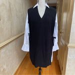 Elan Nia Sleeveless Shirt Sweater Vest Dress Navy Blue White Sz Small Photo 2