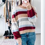 Baum Und Pferdgarten Courtney Autumn Tan Striped Pullover Sweater Photo 4
