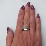 Charming Women's Silver CZ Ring With Wrap Around Design, Size 8 Photo 1