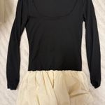 Long Sleeve Bubble Bottom Dress Black Photo 1